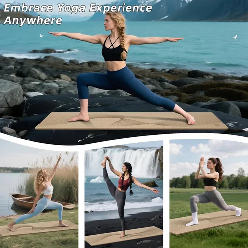 Miniatura 7 de ILILI Tapete de yoga, 72 x 25 x 0.3 pulgadas, antideslizante, tapete de ejercicio de elastómero termoplástico, resistente al desgarro, tapete