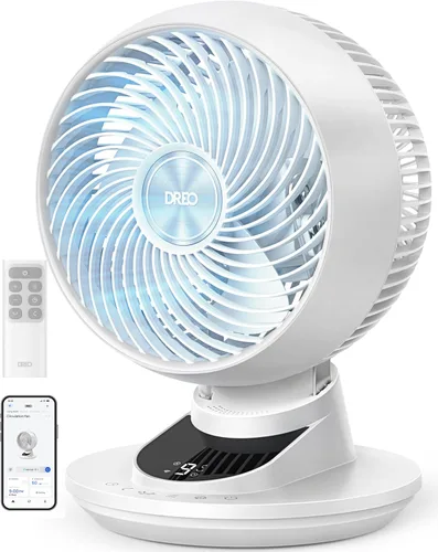 Miniatura 9 de DREO Ventilador inteligente para dormitorio, potente flujo de aire de 85 pies, 12 pulgadas, ventiladores de escritorio silenciosos de 20 dB, Negro