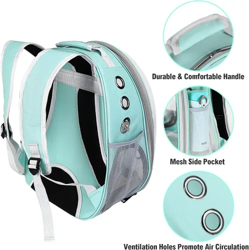 Miniatura 3 de Mochila para pájaros, jaula de viaje para pájaros con perca, bolsa portátil para pájaros silvestres, jaula de cacatúa con cuenco de comida y bandeja