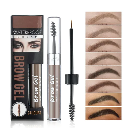 Miniatura 4 de Gel de cejas impermeable de 8 colores completamente pigmentado de larga duración para un aspecto más completo y definido (#03 marrón medio)
