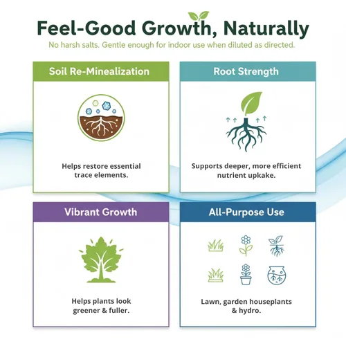 Miniatura 4 de Fertilizante mineral Ocean Magic Sea por GS Plant Foods (1 galón) – Concentrado líquido para mejorar la salud mineral del suelo – Minerales marinos