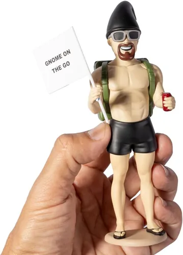 Miniatura 6 de Gnomo de viaje macho adulto Mini figura de gnomos con soporte AirTag integrado Compañero de viaje de aventura para viajes por carretera
