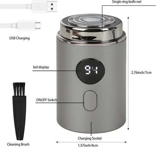 Miniatura 2 de Mini afeitadora eléctrica portátil para hombres y mujeres, maquinilla de afeitar eléctrica recargable por USB, recortadora individual de bolsillo