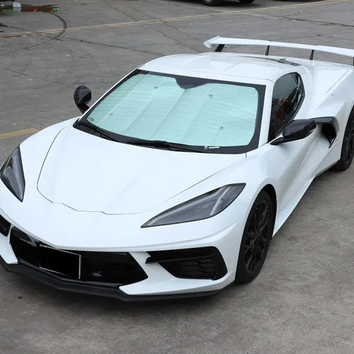 Miniatura 5 de Parasol para parabrisas compatible con Corvette C8 Stingray 2020 2021 2022 2023 2024 2025, parasol plegable para ventana delantera, visera