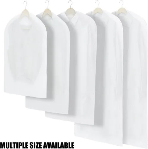 Miniatura 5 de LeLehome Juego de 5 bolsas transparentes para ropa, 24 x 32 pulgadas, a prueba de polvo, lavables, transparentes, para trajes de viaje, organizador
