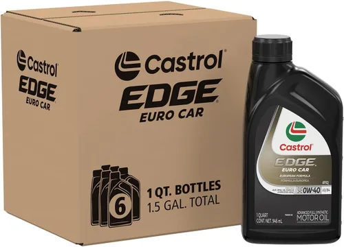 Aceite de motor sintético avanzado Castrol Edge Euro 0W-40 A3/B4, 1 cuarto de galón, paquete de 6