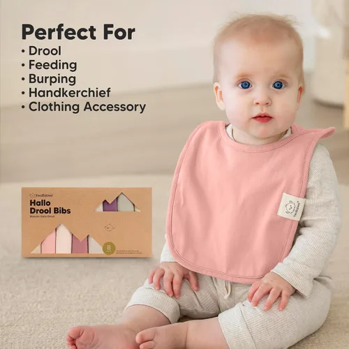 Miniatura 8 de KeaBabies Paquete de 8 baberos para bebé para niños y niñas, baberos sin botones para bebés que babean durante la dentición, recién nacidos, suaves