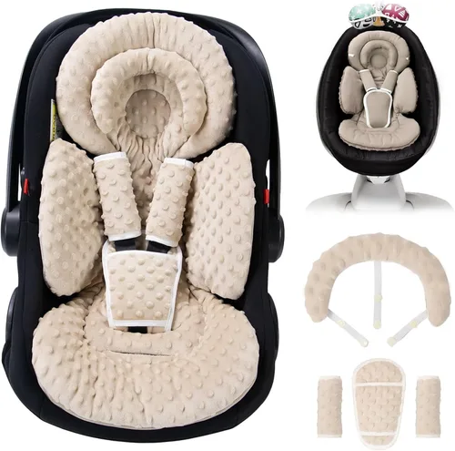 Miniatura 10 de TinlyFinly inserto de asiento de coche para bebé con almohadilla extra para prematuros a niños pequeños, inserto reversible para asiento de coche