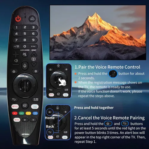Miniatura 3 de RIVIERA Magic Remote para LG Smart ThinQ OLED Nanocell WebOS UHD TV con función de voz y puntero compatible con MR22/21/20GA MR18BA MR23/24/25GN