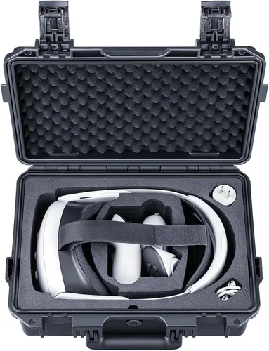 Lykus Titan OQ200 - Funda rígida impermeable, funciona con Quest 3S/Quest 3/Quest 2, compatible con correa oficial Elite, mejor protección [solo