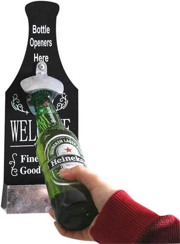 Miniatura 4 de Abrebotellas de pared con forma de cerveza de estilo vintage, abrebotellas montado en la pared, atrapador para hombre, cueva, cocina, bar, pub, 1