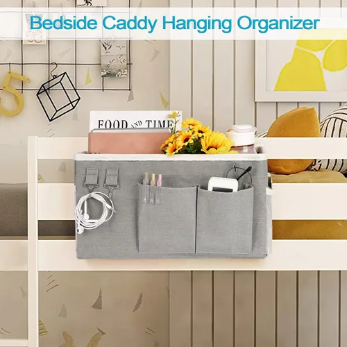 Miniatura 2 de Loghot Organizador de Cabecera/Bolsa de Almacenamiento de Cabecera Organizador Colgante para Literas y Camas de Hospital, Rieles de Cama de 1 pieza