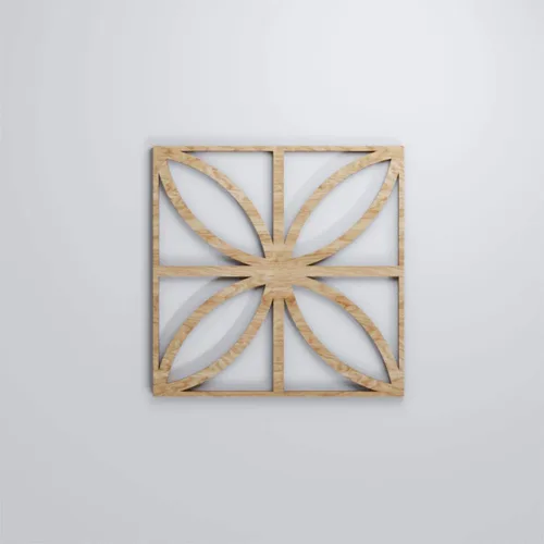 Miniatura 5 de 7 3/8"W X 7 3/8"H Extra Pequeña Swansea Decorativos Paneles De Pared De Madera Calado, Roble Rojo rojo (Red Oak)