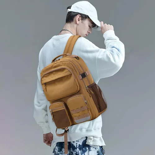 Miniatura 7 de Mochila para adolescentes, niñas, niños, resistente al agua con bolsillo para laptop de 15.6 pulgadas para viajes, escuela, universidad, Beige