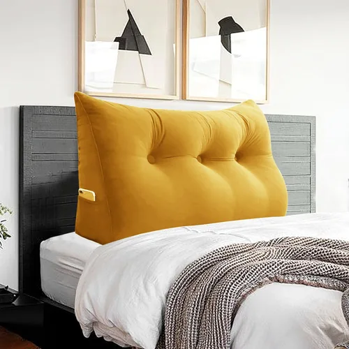 Miniatura 28 de Almohada de lectura triangular con cuña para cabecero, almohada de apoyo para la espalda para sentarse en la cama, sofá cama, cojín de esquina