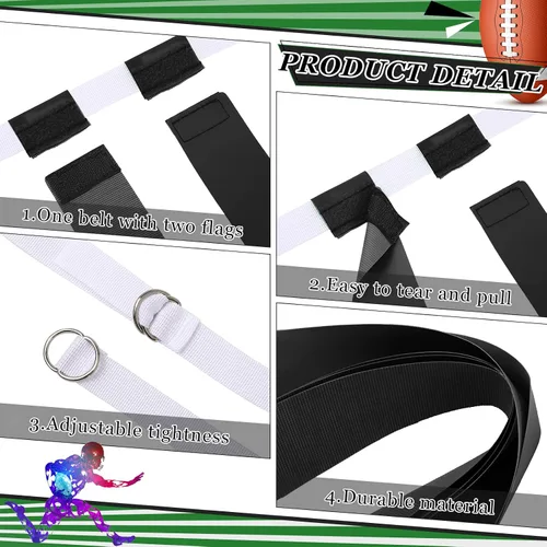 Miniatura 3 de Sintege Juego de cinturón de fútbol con bandera de 14 jugadores, bandera de fútbol ajustable y cinturones, regalos para jóvenes y adultos