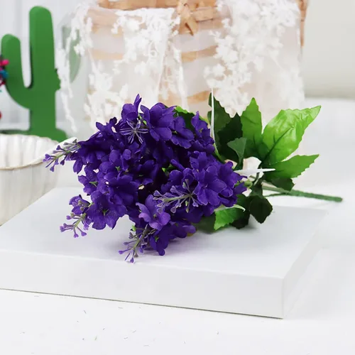 Miniatura 2 de ECYC Ltd Ramo de flores artificiales de jacinto de 13.78 pulgadas, flores de jacinto de seda con tallo de jacinto sintético para decoración de boda