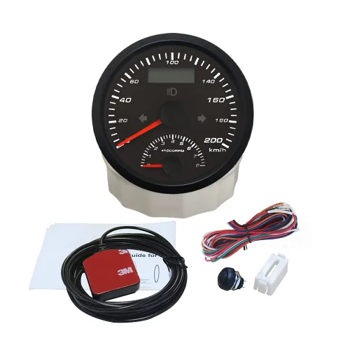 Miniatura 5 de ELING Velocímetro GPS universal de 124.3 mi/h con medidor de 8000 RPM para camión, barco, IP67, impermeable, clase de coche, 3.346 in, 9-32 V