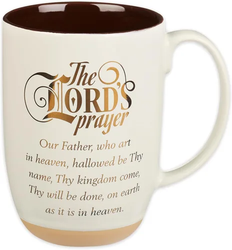 Christian Art Gifts Taza de café de cerámica con base de arcilla blanca – 15 oz. Taza de café y té inspiradora sin plomo ni cadmio para hombres y
