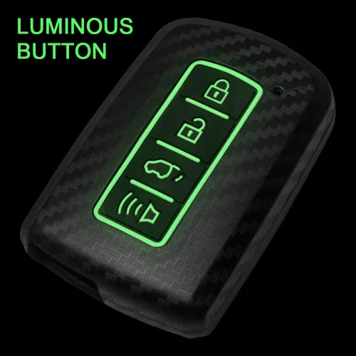 Miniatura 2 de Funda luminosa para llavero inteligente compatible con Toyota Avalon Camry Corolla Highlander RAV4 4 botones sin llave control remoto de fibra