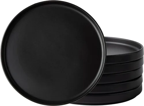 Miniatura 17 de AmorArc Juego de Platos de Aperitivo de Cerámica, Juego de 6, Platos de Gres Hechos a Mano de 21 cm para Postre, Ensalada, Aperitivo, Cena, Apto