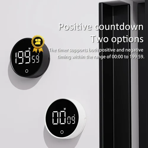 Miniatura 7 de Temporizador digital de cocina, temporizador visual magnético recargable con pantalla LED grande, volumen ajustable para aula, cocina, fitness
