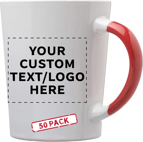 Miniatura 14 de Albany - Juego de 50 tazas de café con leche de cerámica personalizadas, 13 onzas, paquete personalizado a granel, perfectas para café, té, expreso