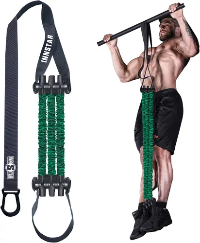 Miniatura 12 de Innstar Pull Up Assistance Bands, Heavy Duty Resistance Band for Pull Up Assist, Adjustable Resistance 165-265lbs with Fabric Feet/Knee Rest, Pull