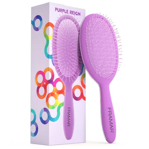 Miniatura 20 de FRAMAR Cepillo para desenredar el cabello morado, cepillo desenredante para mujeres, cepillo para cabello mojado para niñas, cepillo desenredante