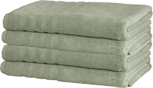Miniatura 25 de Mosobam Juego de 4 toallas turcas de lujo de 35 x 70 pulgadas, color gris claro (gris), viscosa de bambú de 24.69 oz/m² y algodón peinado turco