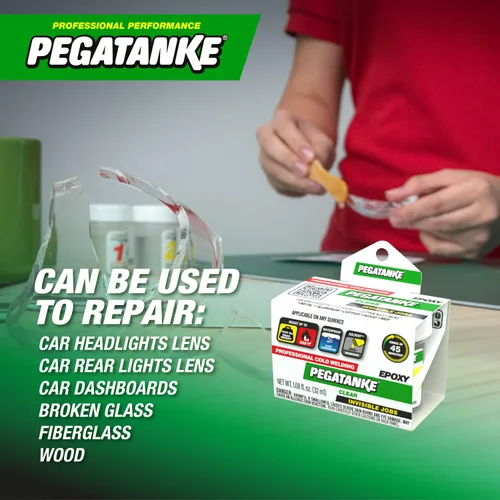 Miniatura 2 de PEGATANKE - Resina epoxi transparente de 2 partes Adhesivo profesional de soldadura en frío Pegamento de metal de alta resistencia para tanques