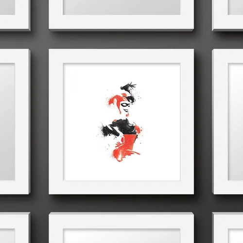 Miniatura 2 de Trends International Gallery Pops DC Comics Harley Quinn - Arte de pared clásico de Harley, versión enmarcada blanca, 12 x 12 pulgadas Versión
