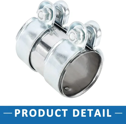 Miniatura 4 de Manguito de tubo de escape 12793501 2.441 x 3.701 in Manguito de abrazadera de banda de escape para Volkswagen Jetta 2005-2014 acero inoxidable tono