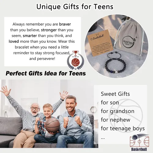 Miniatura 5 de UNGENT THEM Regalos para adolescentes y niños, pulsera de béisbol, baloncesto, fútbol, fútbol, regalos para niños, regalos de graduación