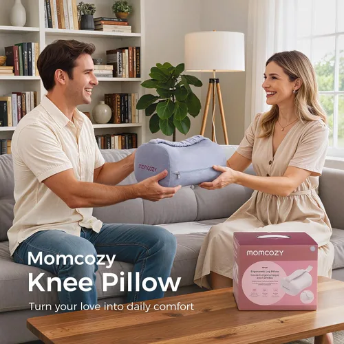Miniatura 8 de Momcozy Almohada de rodilla para dormir de lado, espuma viscoelástica suave y diseño sin pellizcos, alivia el dolor de rodilla, piernas y ciática