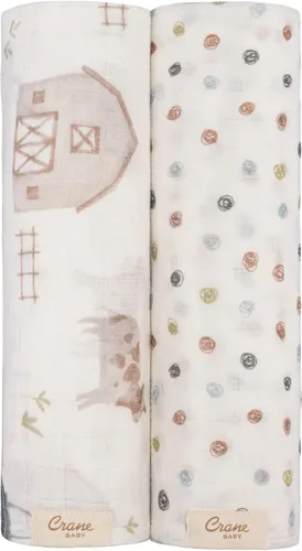 Miniatura 14 de Crane Baby Manta Envolvente de Muselina 100% Algodón, Océano Caspio - Juego de 2, 47" x 47" - Mantas Envolventes para Recién Nacidos y Bebés Ballena