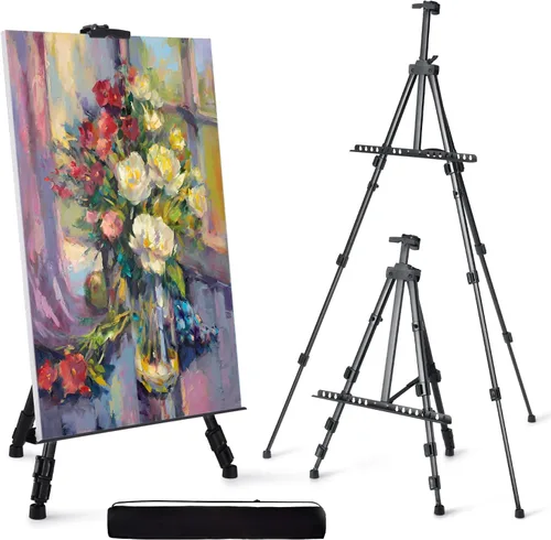 Artify - Caballete para letrero, soporte de caballete de arte portátil ajustable de doble nivel, altura ajustable de 22 a 66 pulgadas, caballete de