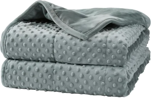Miniatura 18 de Alomidds Manta con peso (48"x72", 20lbs tamaño Twin - Verde), mantas con peso para adultos, refrescante, transpirable, suave y cómoda Minky, manta A