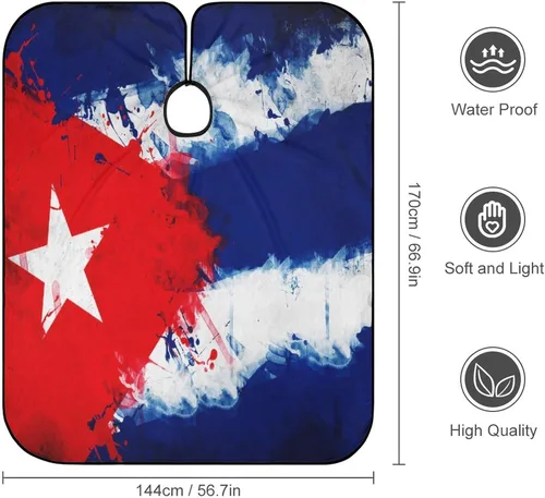 Miniatura 2 de Zenladen423 - Capa de peluquería profesional con bandera de Cuba vintage, accesorio de peluquería para adultos (unisex)