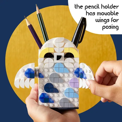 Miniatura 5 de LEGO DOTS Harry Potter Hedwig Portalápices 41809, juego de manualidades para niños a partir de 6 años con soporte para lápices Hedwig The Owl