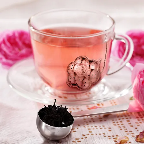Miniatura 2 de Vesici Juego de 10 infusores de té de hojas sueltas de acero inoxidable para soporte de té suelto, filtro de té con bola de infusor, incluye ganchos