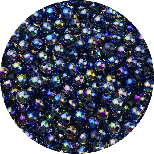 300 cuentas de perlas para manualidades de 0.315 pulgadas (0.315 in), cuentas redondas sueltas de perlas para collares, pulseras, aretes, Black AB