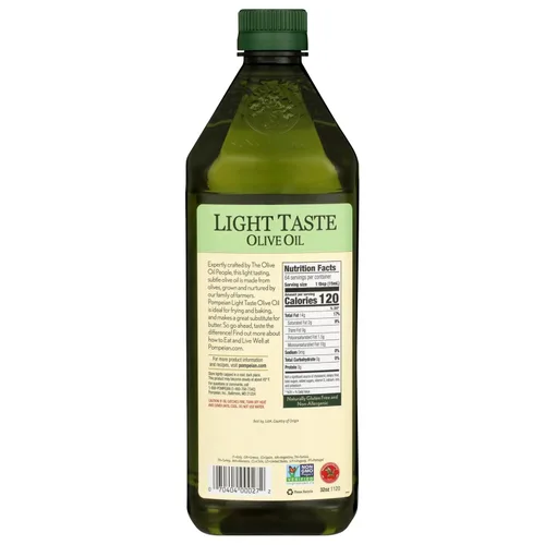 Miniatura 7 de Pompeian - Aceite de Oliva de Sabor Ligero, Ideal para Cocinar a Alta Temperatura, Hornear y Saltear, Alto Punto de Humo, 32 Onzas Líquidas