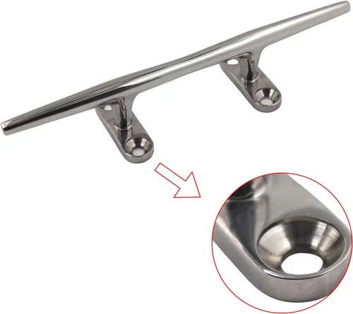 Miniatura 6 de SHENGHUISS Tacos de amarre de acero inoxidable 316 con base abierta para barco, cubierta, gancho, yate (10 pulgadas, 2 unidades)