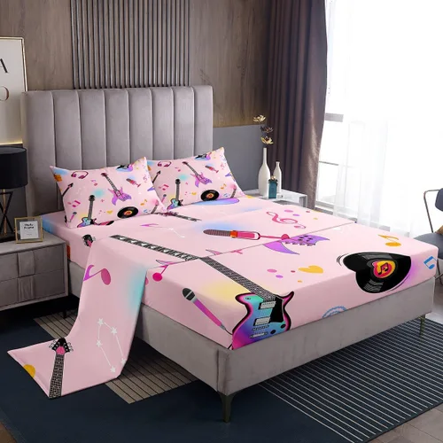 Miniatura 16 de Feelyou Husky - Juego de sábanas con diseño de flor de cerezo rosa, ropa de cama para perro, 1 sábana encimera y 1 sábana bajera ajustable con 1