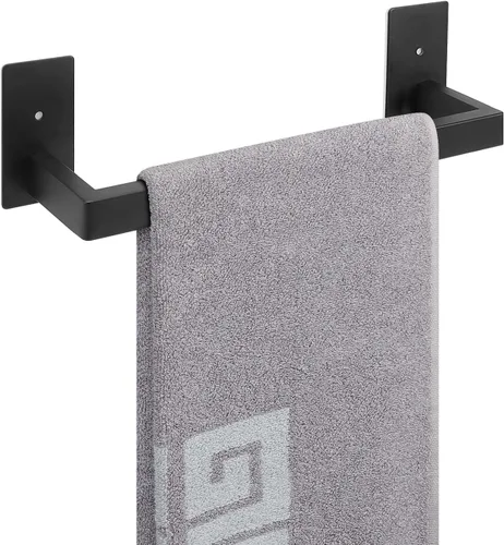 Miniatura 9 de NearMoon - Toallero de barra autoadhesivo para baño de acero inoxidable, estante cuadrado de pared para colgar toallas, estilo contemporáneo