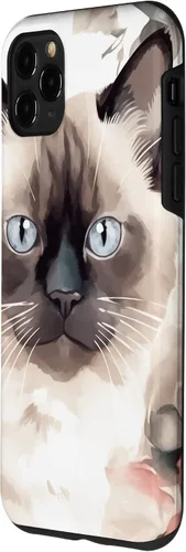 Miniatura 2 de Funda para iPhone 11 Pro Max Ragdoll Cat Roses Flower Watercolor Ragdoll Lover