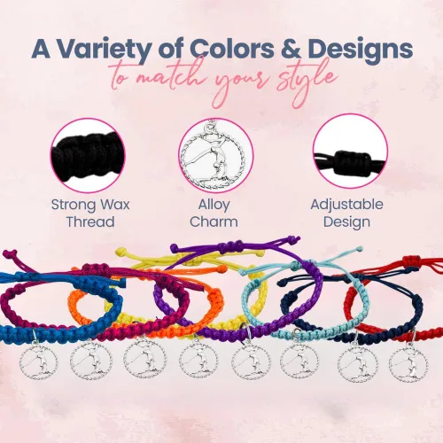 Miniatura 3 de Sportybella Pulsera de gimnasia para niñas, joyería de gimnasia para niñas, pulsera de gimnasia de cuerda ajustable para gimnastas, regalo