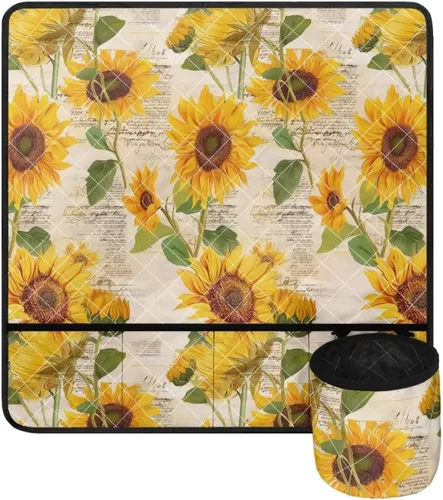 Miniatura 20 de Tapetes para máquina de coser de girasol y colibrí para mesa con bolsillos, para máquinas de coser de Acción de Gracias, alfombrillas para reducir