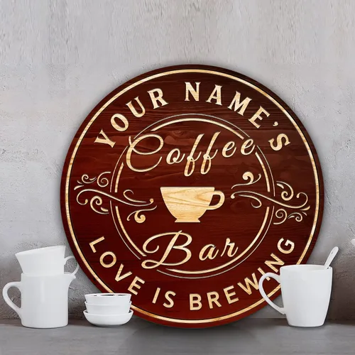 Miniatura 7 de Artsy Woodsy Letrero personalizado de madera para cafetería, placa de pared para decoración de cocina, regalos personalizados para amantes del café